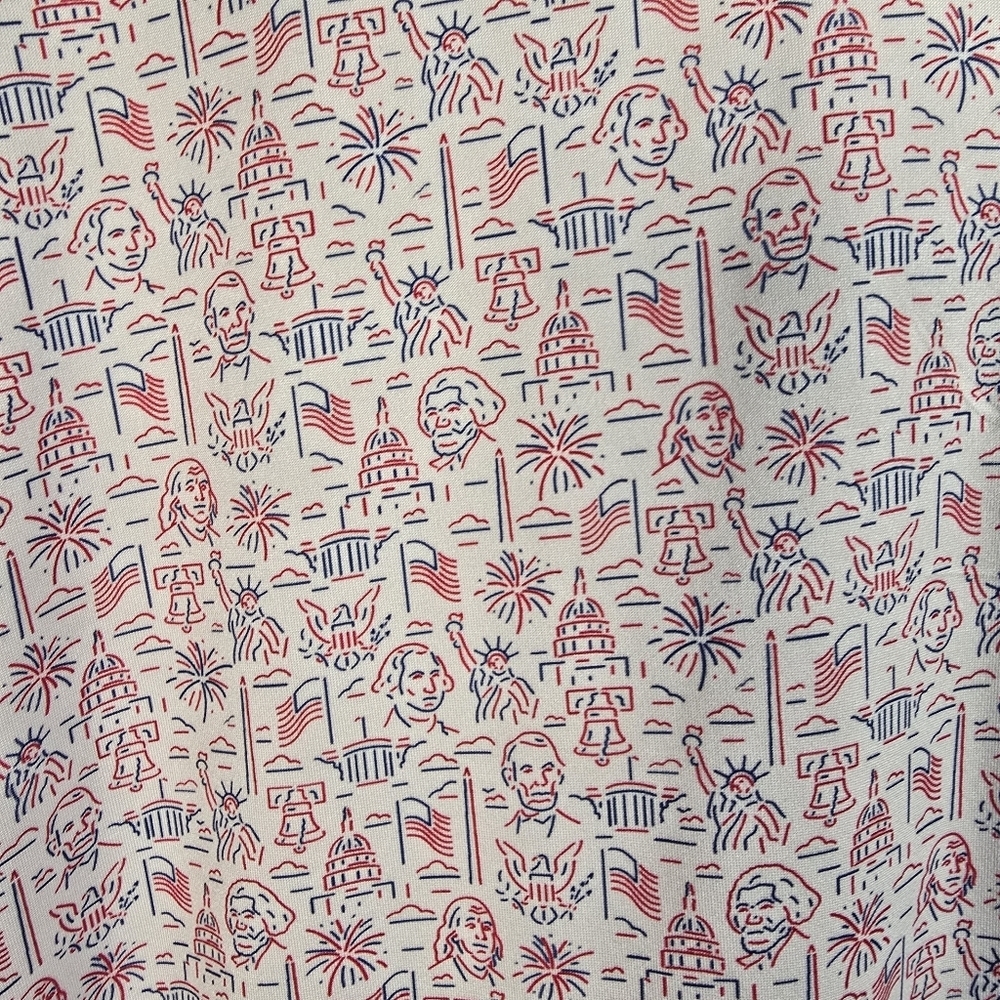 NWOT RHOback Mens Polo Shirt USA Patriotic President Print Golf Casual XXXL - Picture 6 of 10